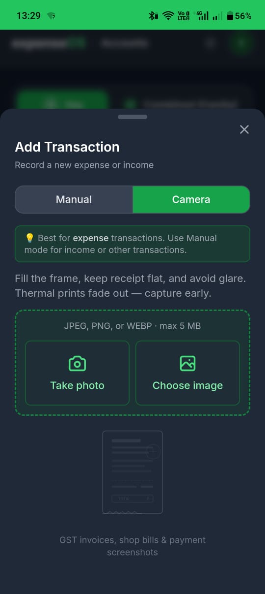 Receipt scan